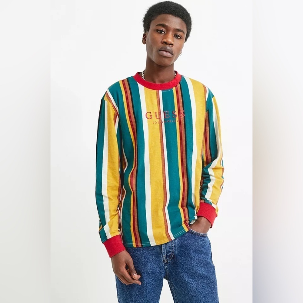Vintage Y2K Guess Originals x Asap Rocky Sayer Striped Long Sleeve Multi M
